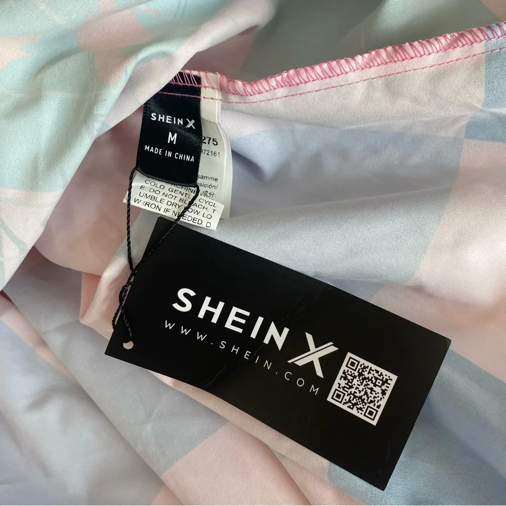 SHEIN colorful tropical printed mini dress NWT size medium
